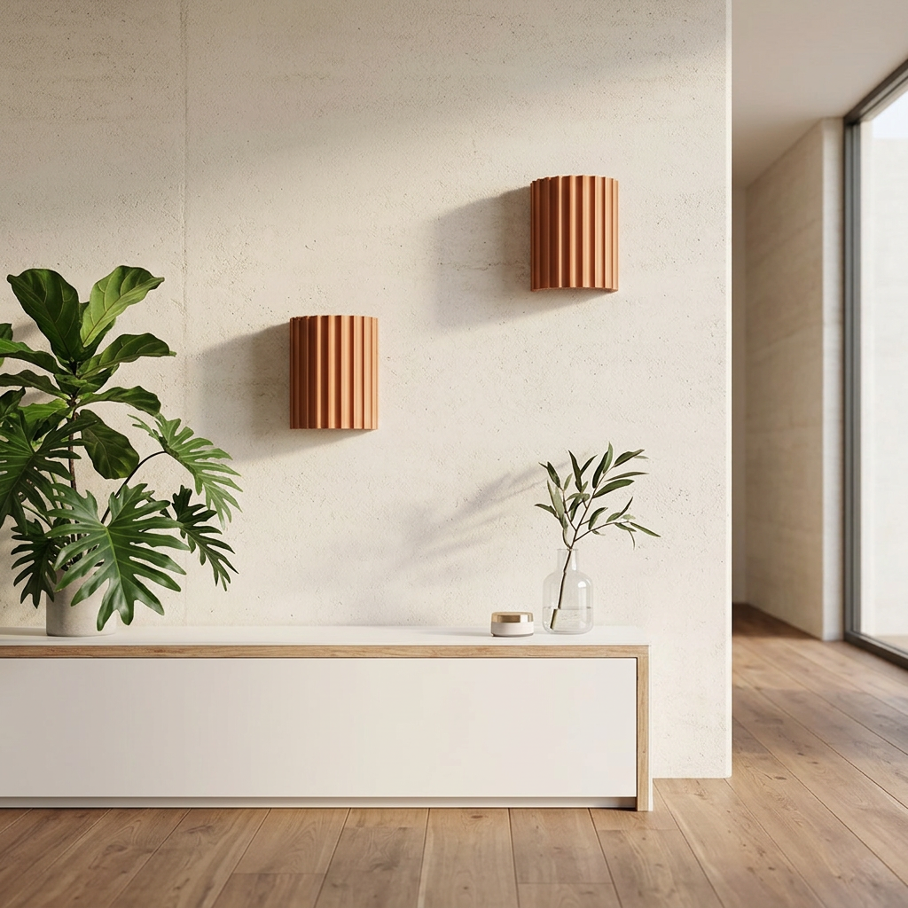 Wandlamp Minimalist met Geribbeld Cilindrisch Ontwerp en Up-Down Verlichting