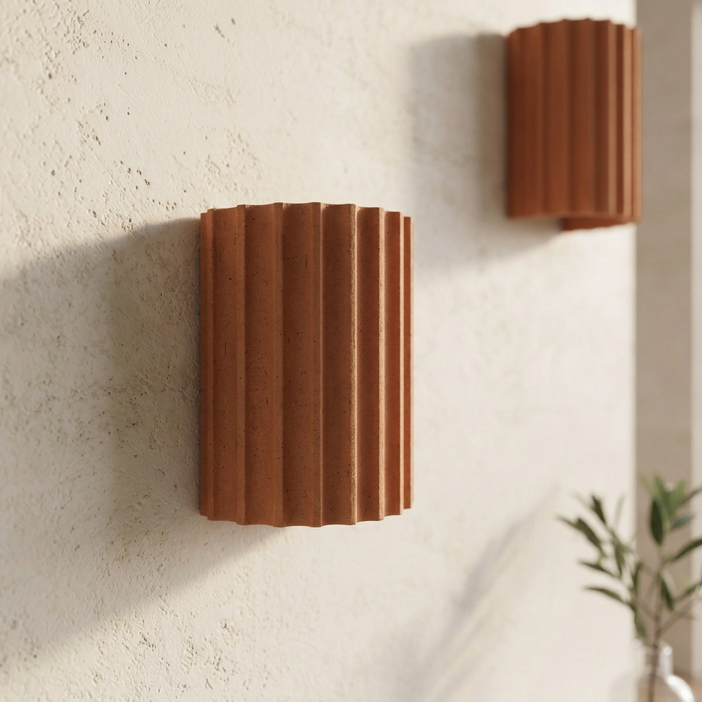 Wandlamp Minimalist met Geribbeld Cilindrisch Ontwerp en Up-Down Verlichting
