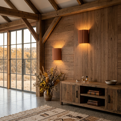 Wandlamp Minimalist met Geribbeld Cilindrisch Ontwerp en Up-Down Verlichting