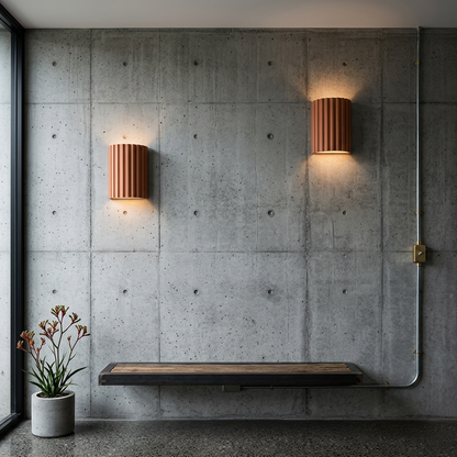 Wandlamp Minimalist met Geribbeld Cilindrisch Ontwerp en Up-Down Verlichting