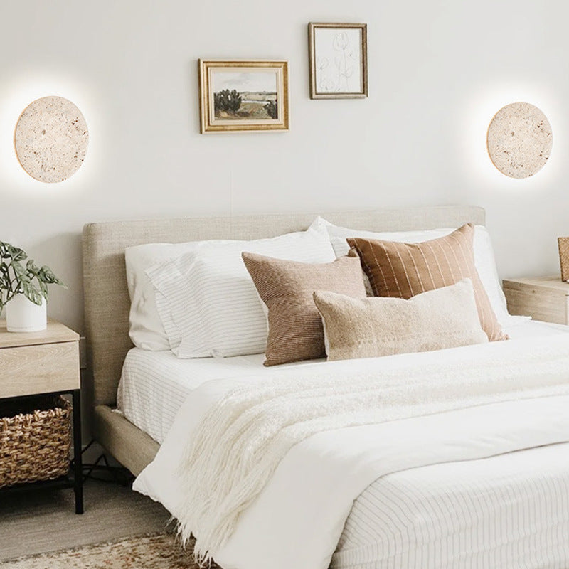 Wandlamp Minimalist met Travertijn Steen en Geïntegreerde LED