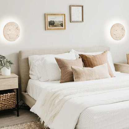 Wandlamp Minimalist met Travertijn Steen en Geïntegreerde LED