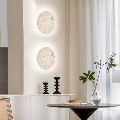 Wandlamp Minimalist met Travertijn Steen en Geïntegreerde LED