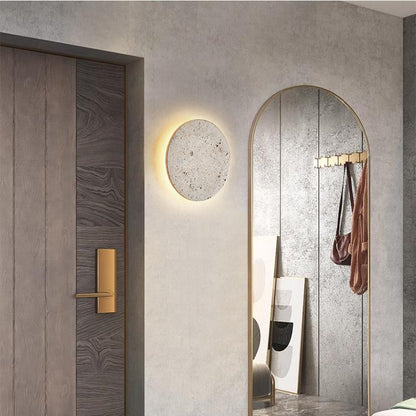Wandlamp Minimalist met Travertijn Steen en Geïntegreerde LED
