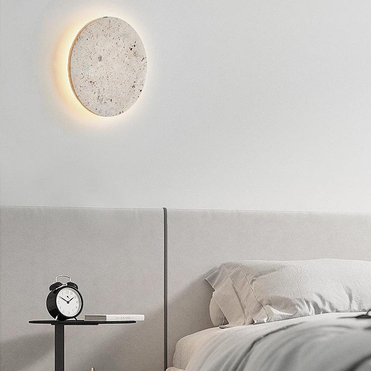 Wandlamp Minimalist met Travertijn Steen en Geïntegreerde LED