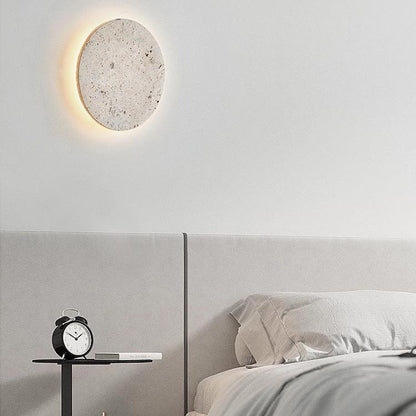 Wandlamp Minimalist met Travertijn Steen en Geïntegreerde LED
