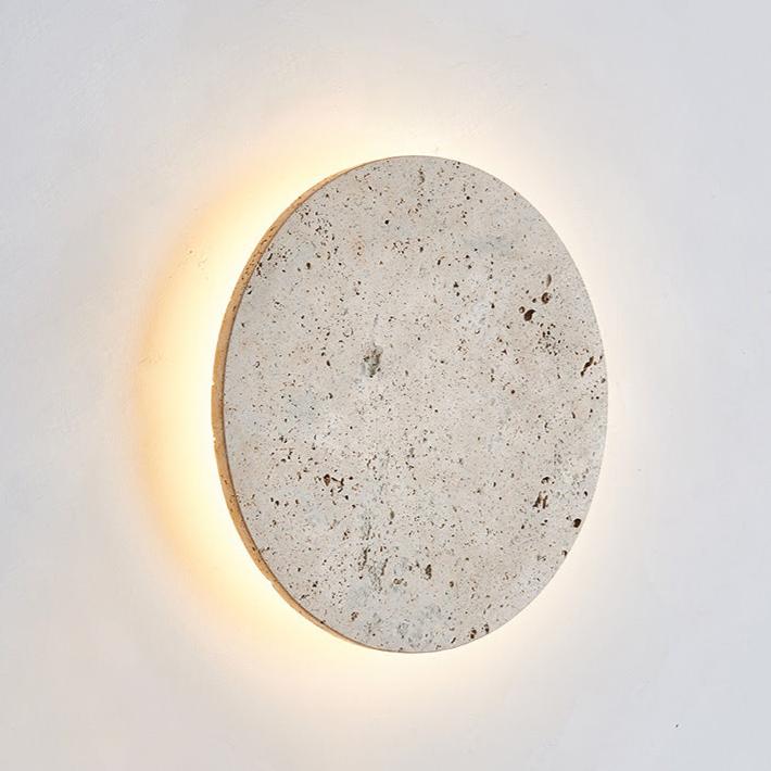 Wandlamp Minimalist met Travertijn Steen en Geïntegreerde LED