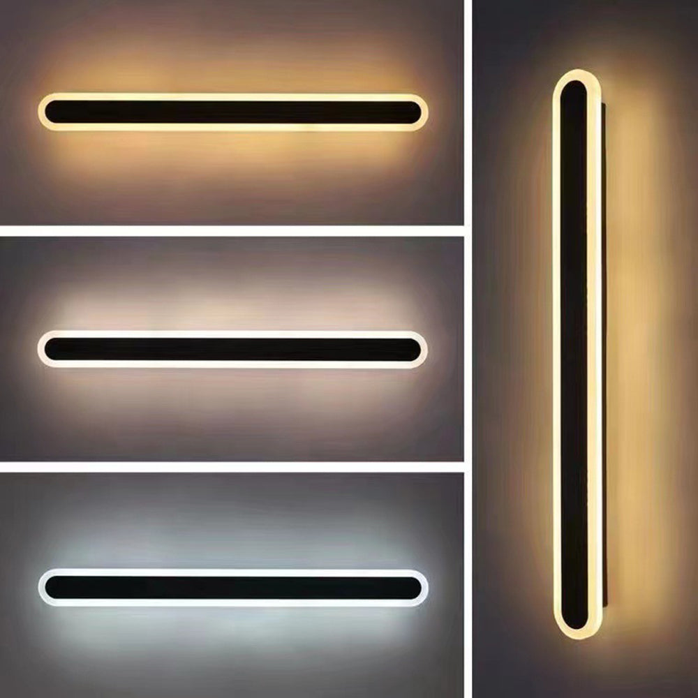 Wandlamp Minimalistisch Lineair LED met Afgeronde Uiteinden voor Binnen en Buiten