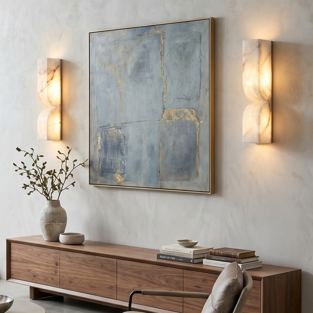 Wandlamp Minimalistisch met Alabast Kap en Geïntegreerde LED Dimbaar