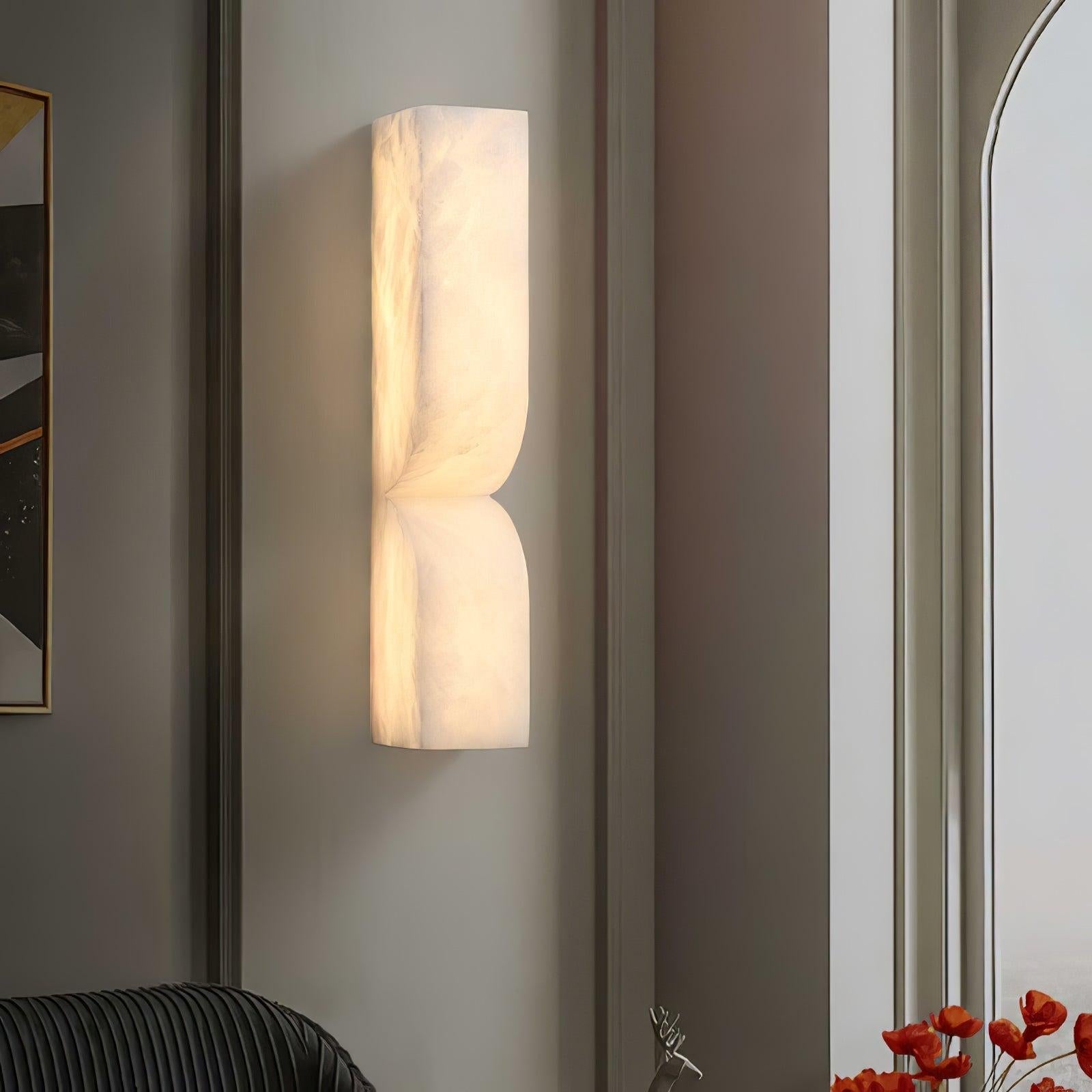 Wandlamp Minimalistisch met Alabast Kap en Geïntegreerde LED Dimbaar ##POS:18##