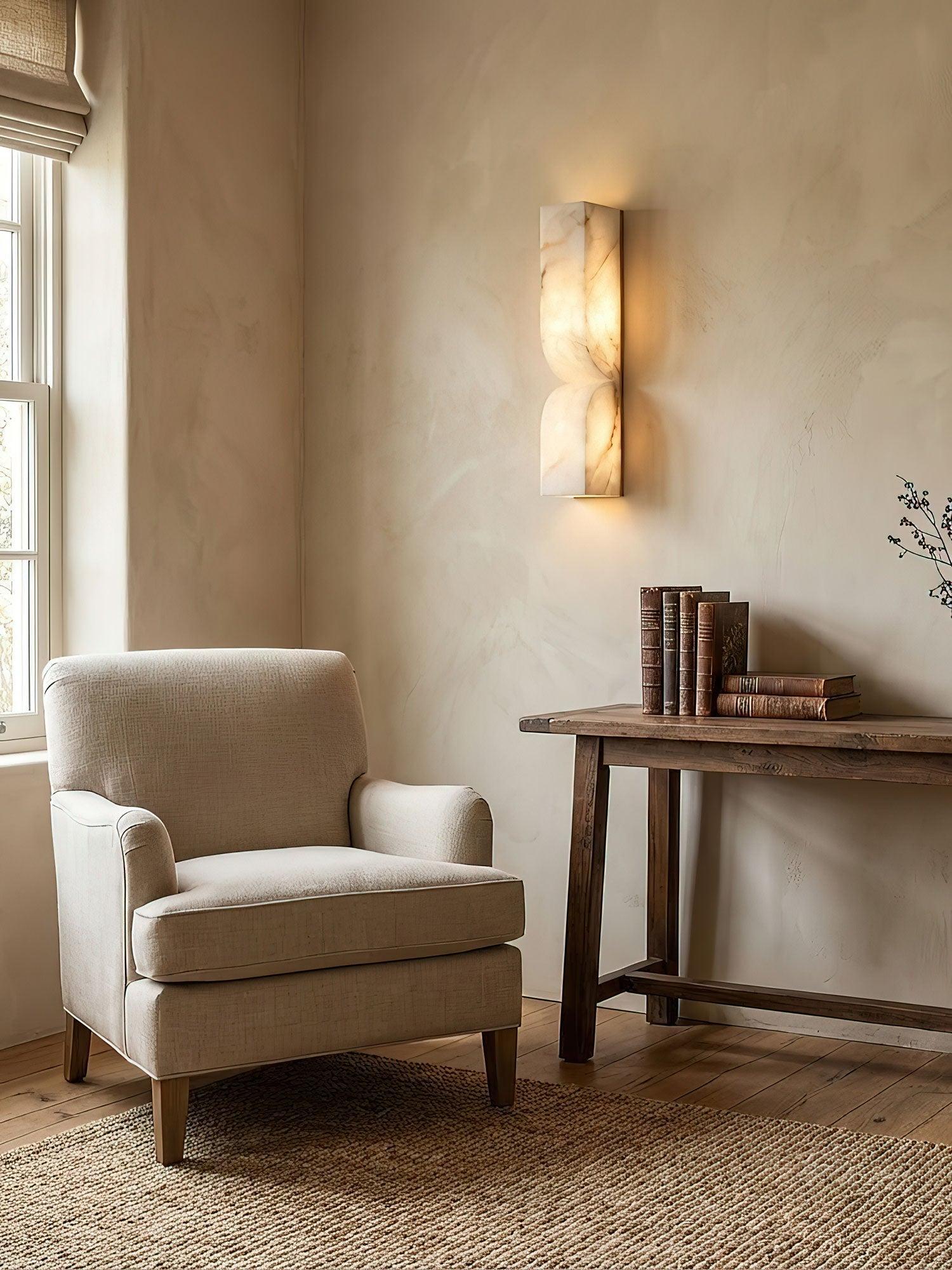 Wandlamp Minimalistisch met Alabast Kap en Geïntegreerde LED Dimbaar