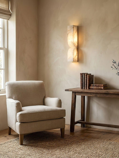 Wandlamp Minimalistisch met Alabast Kap en Geïntegreerde LED Dimbaar