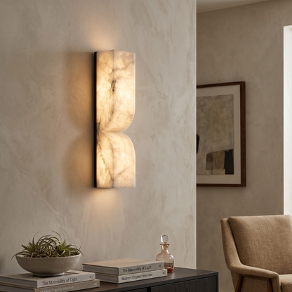 Wandlamp Minimalistisch met Alabast Kap en Geïntegreerde LED Dimbaar