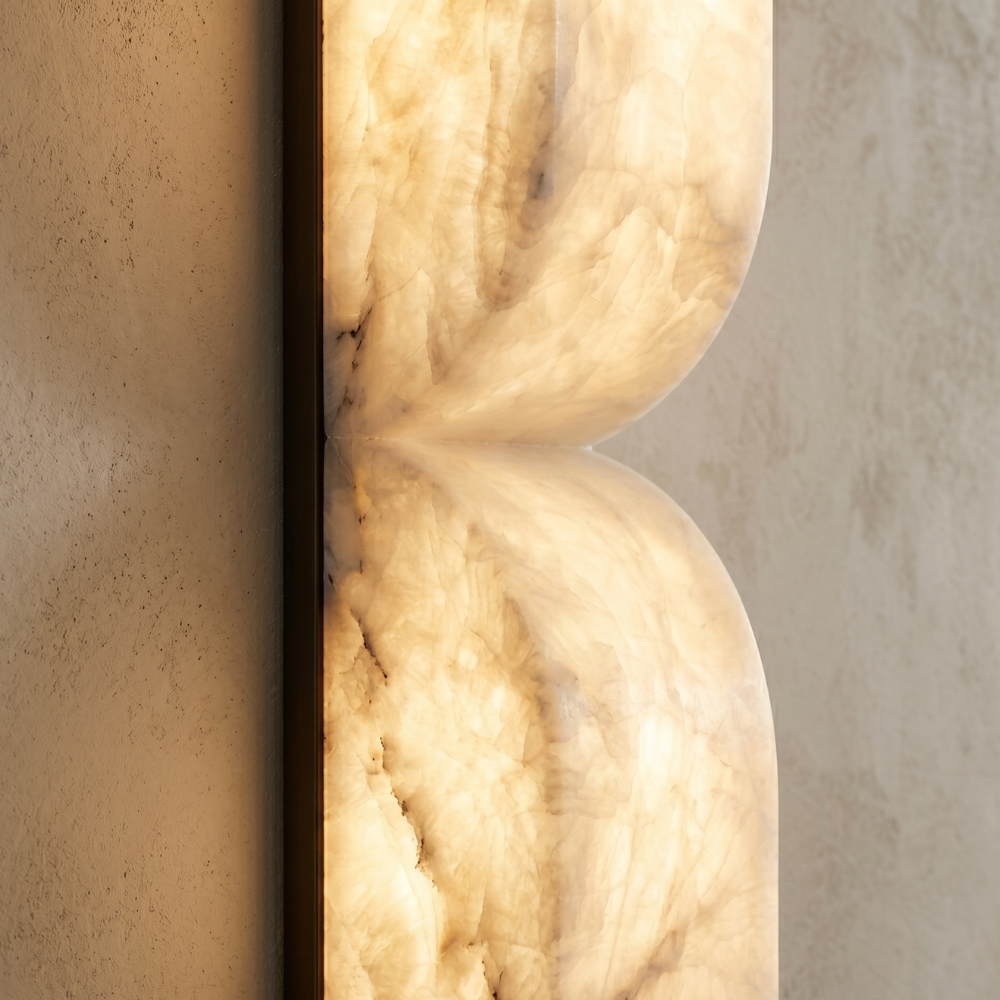 Wandlamp Minimalistisch met Alabast Kap en Geïntegreerde LED Dimbaar ##POS:5##
