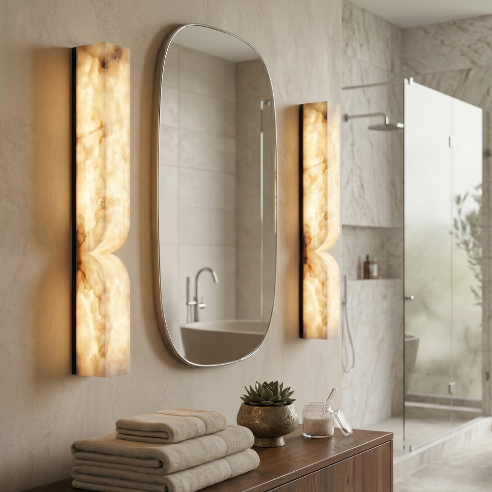 Wandlamp Minimalistisch met Alabast Kap en Geïntegreerde LED Dimbaar