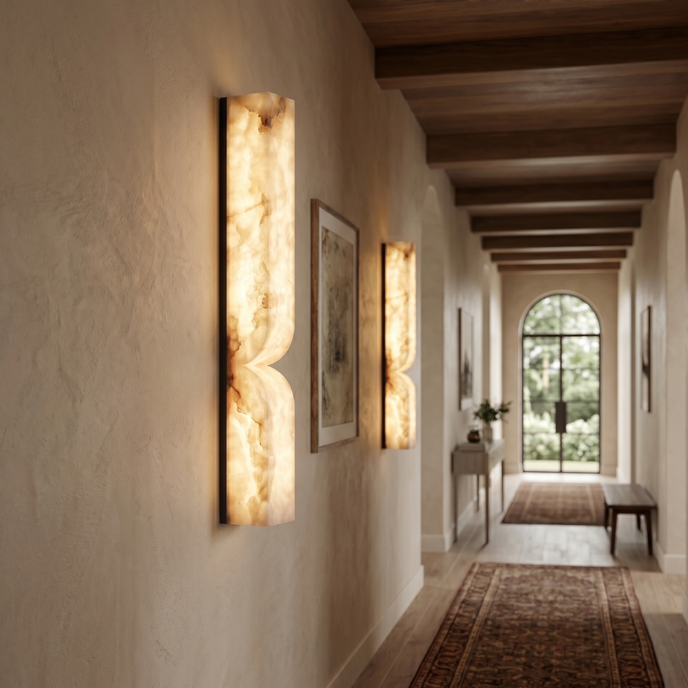 Wandlamp Minimalistisch met Alabast Kap en Geïntegreerde LED Dimbaar