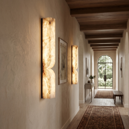 Wandlamp Minimalistisch met Alabast Kap en Geïntegreerde LED Dimbaar