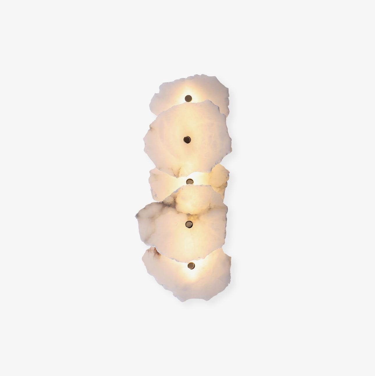 Wandlamp Minimalistisch met Alabasten Kappen en Gouden Bevestiging