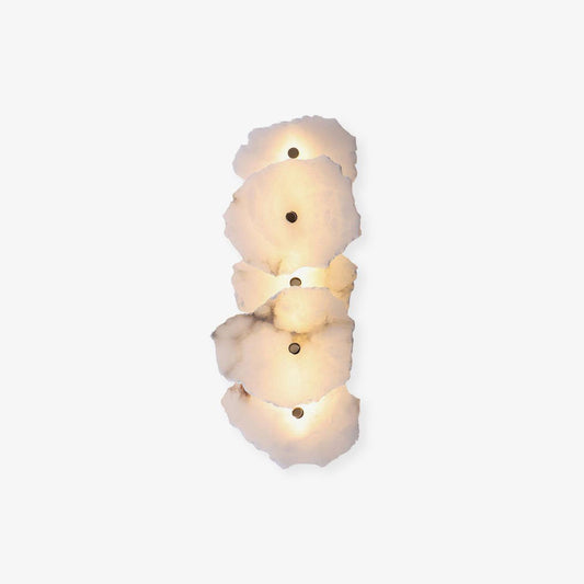 Wandlamp Minimalistisch met Alabasten Kappen en Gouden Bevestiging