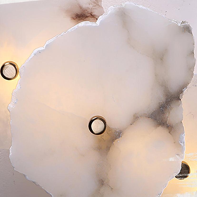 Wandlamp Minimalistisch met Alabasten Kappen en Gouden Bevestiging