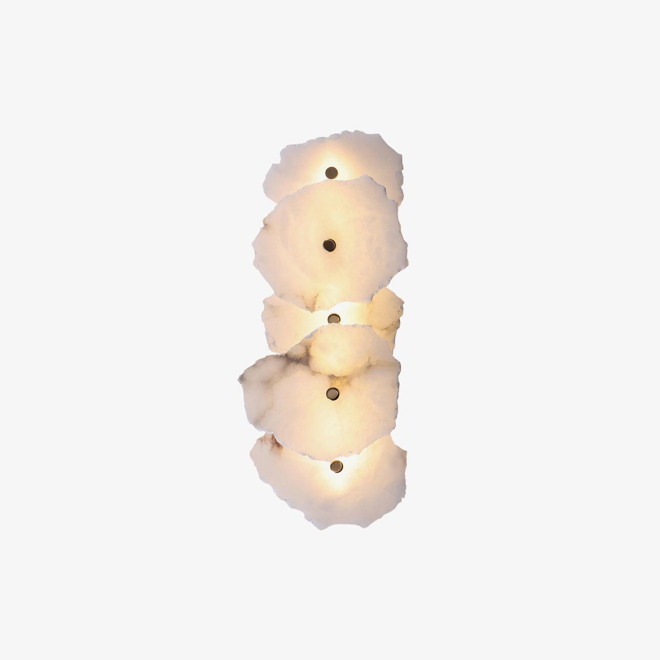 Wandlamp Minimalistisch met Alabasten Kappen en Gouden Bevestiging