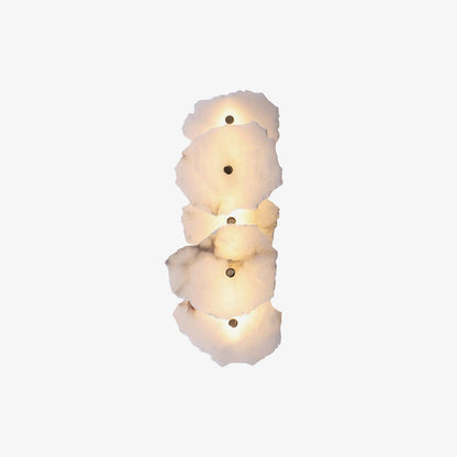 Wandlamp Minimalistisch met Alabasten Kappen en Gouden Bevestiging