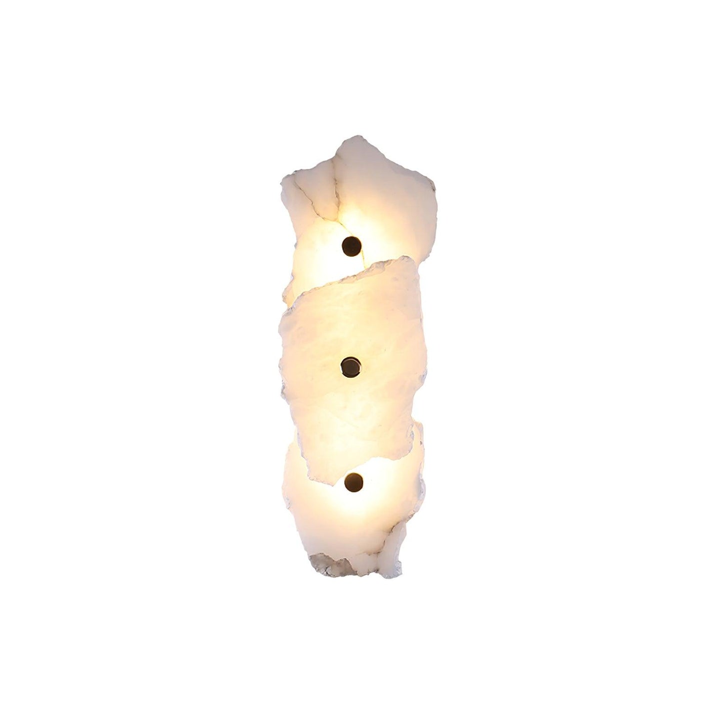 Wandlamp Minimalistisch met Alabasten Kappen en Gouden Bevestiging
