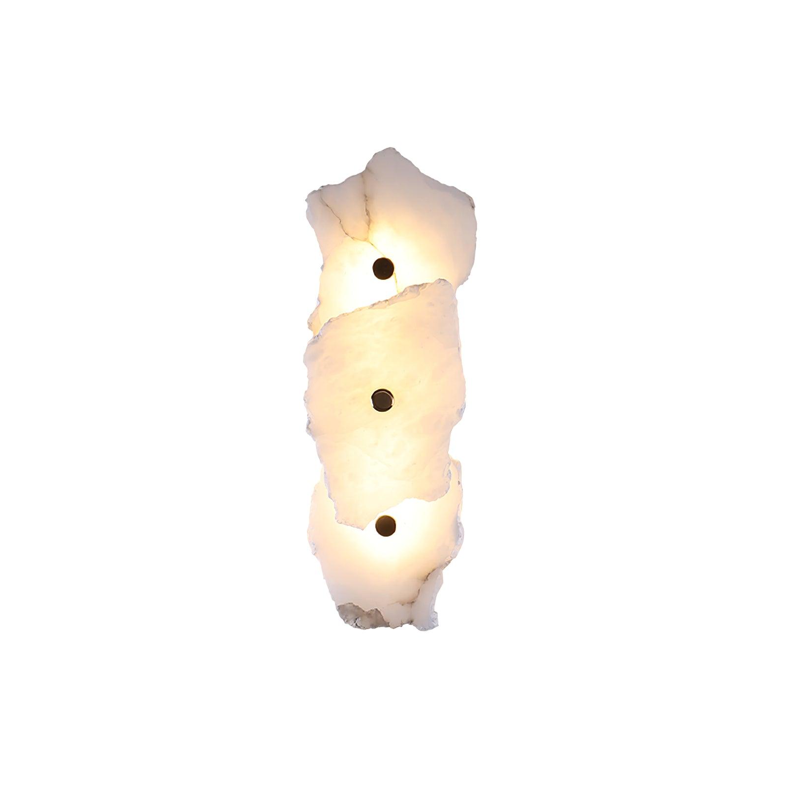 Wandlamp Minimalistisch met Alabasten Kappen en Gouden Bevestiging