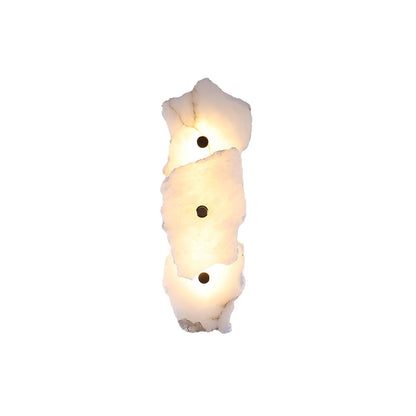 Wandlamp Minimalistisch met Alabasten Kappen en Gouden Bevestiging