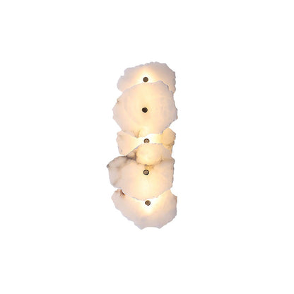 Wandlamp Minimalistisch met Alabasten Kappen en Gouden Bevestiging