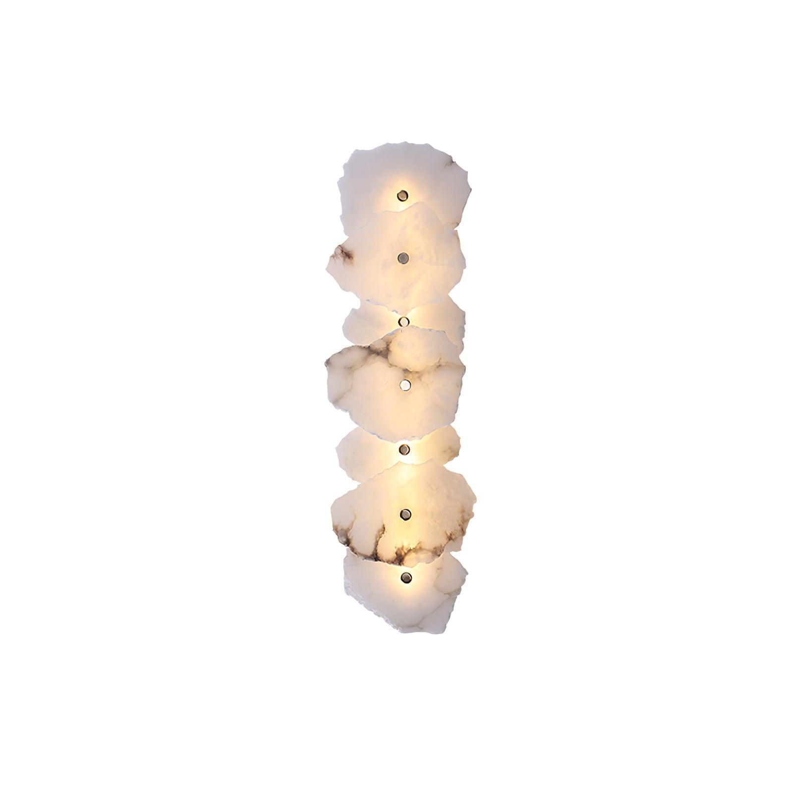 Wandlamp Minimalistisch met Alabasten Kappen en Gouden Bevestiging