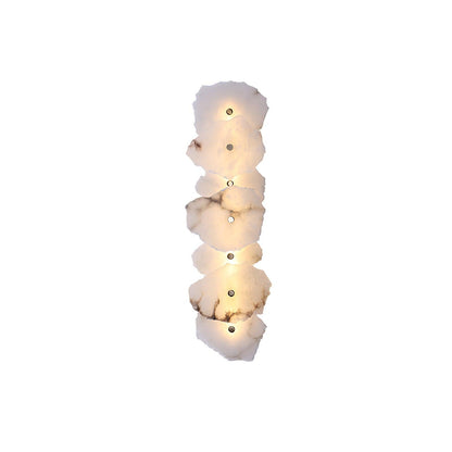 Wandlamp Minimalistisch met Alabasten Kappen en Gouden Bevestiging
