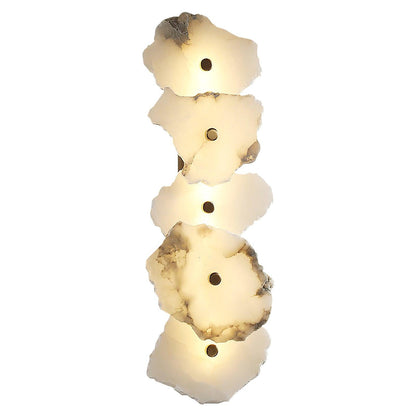 Wandlamp Minimalistisch met Alabasten Kappen en Gouden Bevestiging