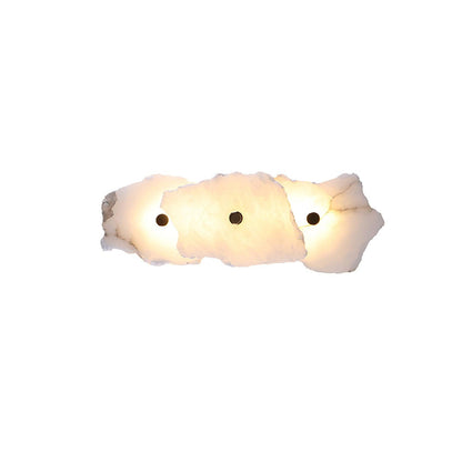 Wandlamp Minimalistisch met Alabasten Kappen en Gouden Bevestiging