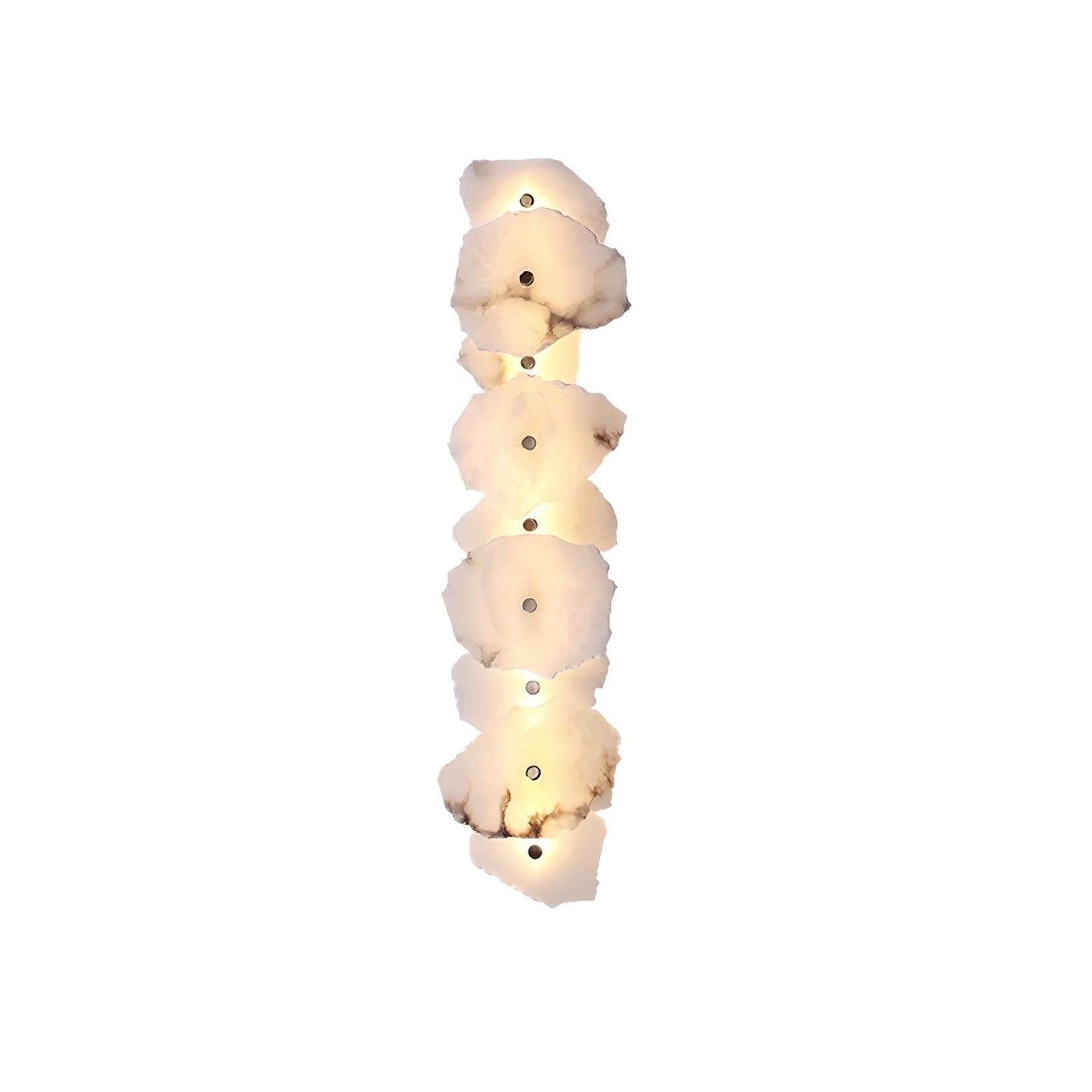 Wandlamp Minimalistisch met Alabasten Kappen en Gouden Bevestiging