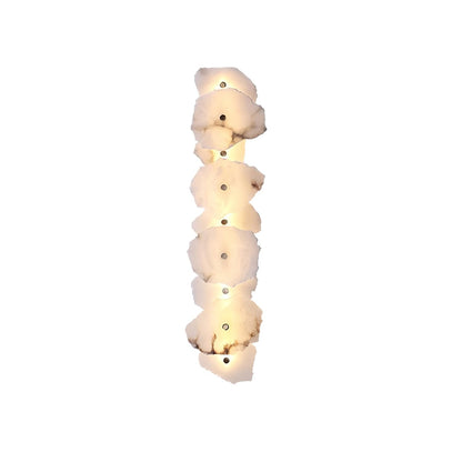Wandlamp Minimalistisch met Alabasten Kappen en Gouden Bevestiging