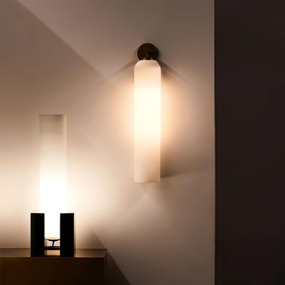 Wandlamp Minimalistisch met Cilindervormige Glazen Kap en Ingebouwde LED