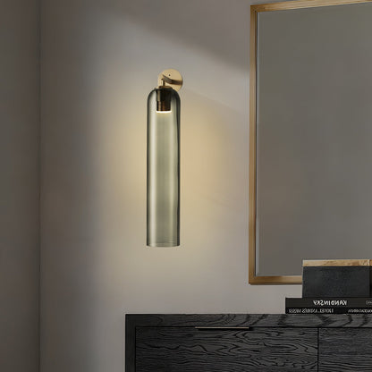 Wandlamp Minimalistisch met Cilindervormige Glazen Kap en Ingebouwde LED