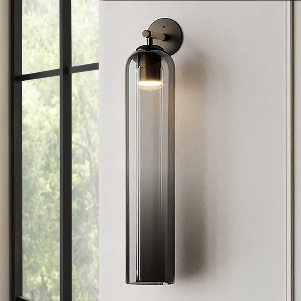 Wandlamp Minimalistisch met Cilindervormige Glazen Kap en Ingebouwde LED