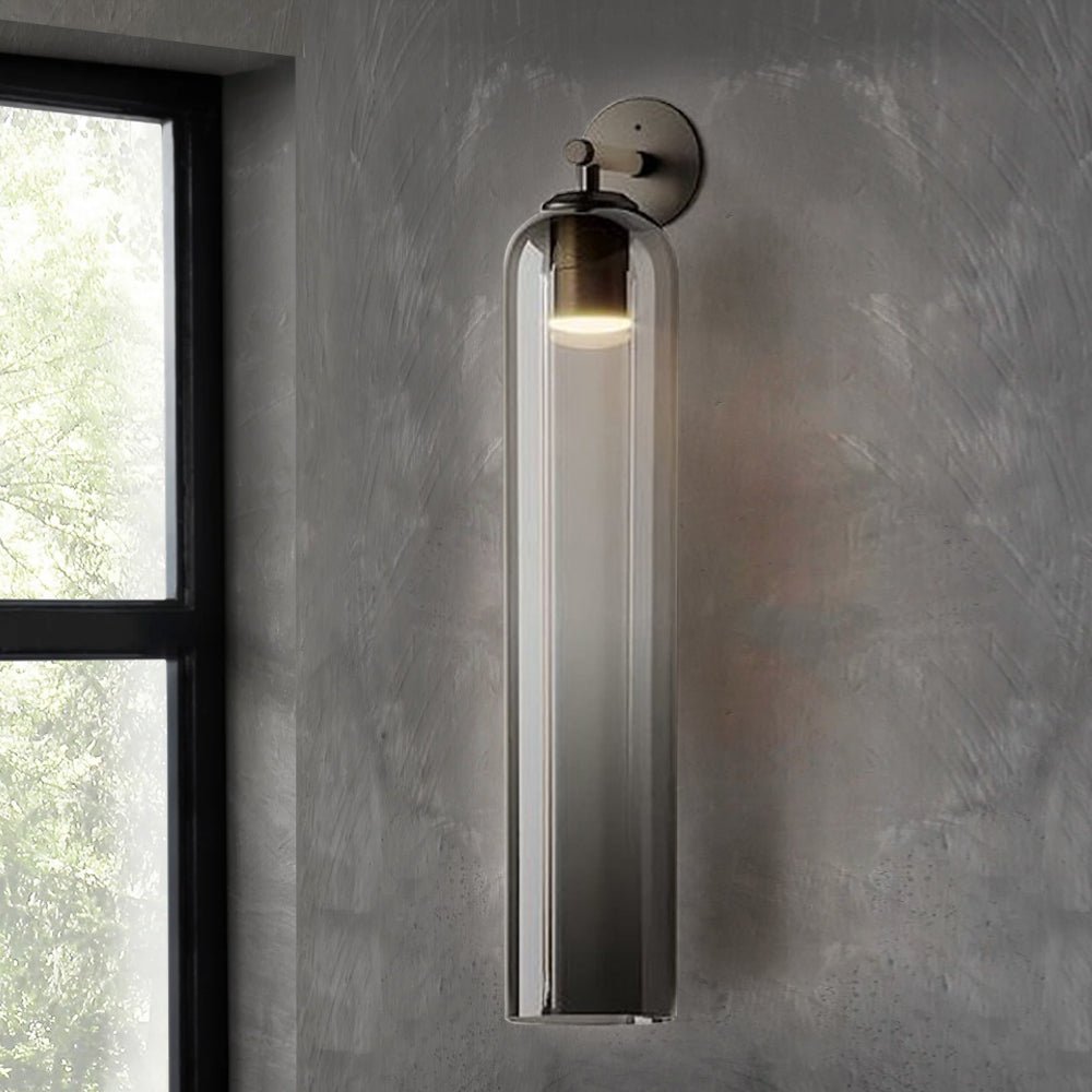 Wandlamp Minimalistisch met Cilindervormige Glazen Kap en Ingebouwde LED