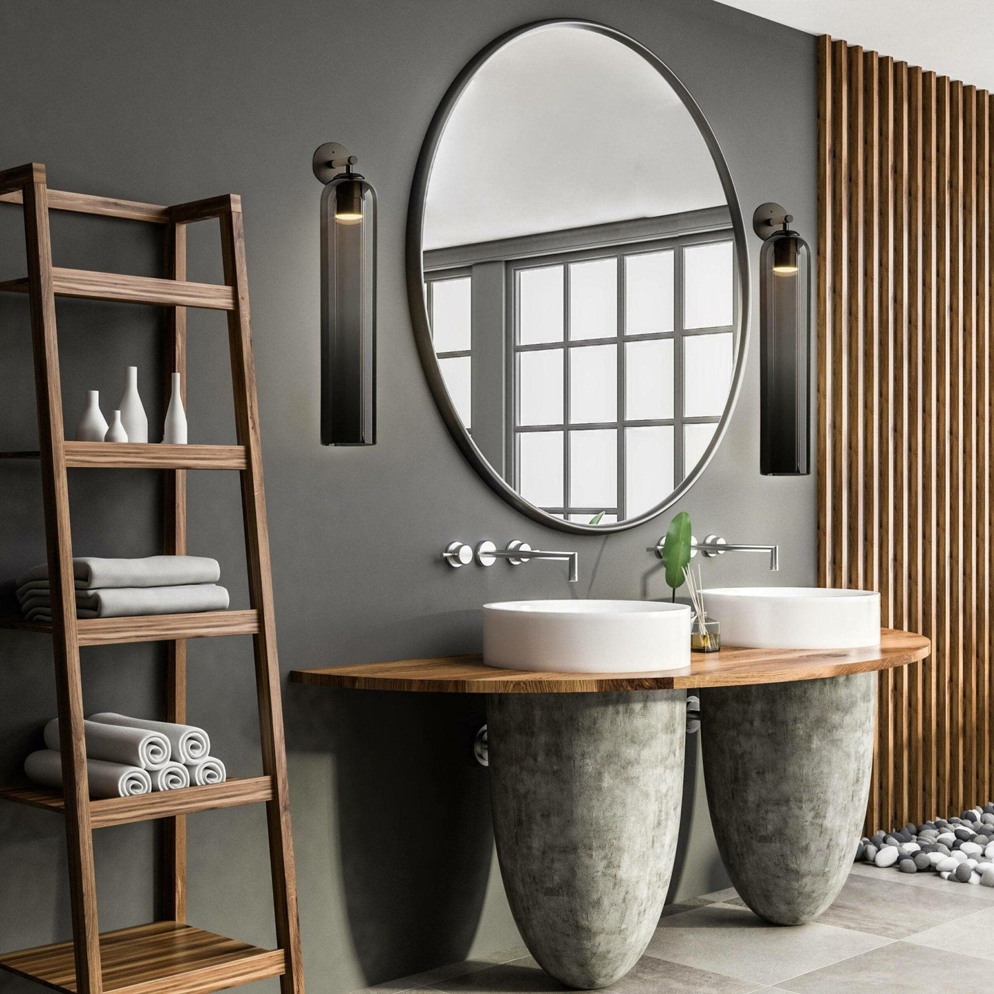 Wandlamp Minimalistisch met Cilindervormige Glazen Kap en Ingebouwde LED