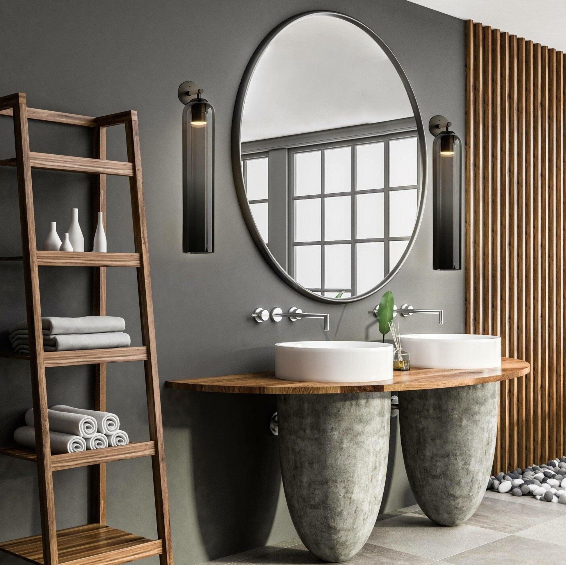 Wandlamp Minimalistisch met Cilindervormige Glazen Kap en Ingebouwde LED