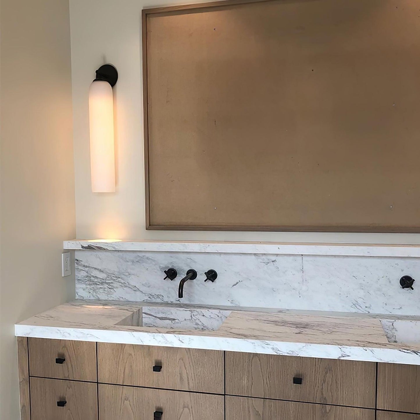 Wandlamp Minimalistisch met Cilindervormige Glazen Kap en Ingebouwde LED
