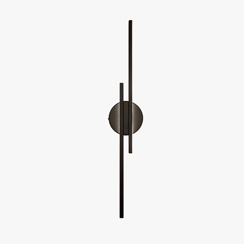 Wandlamp Minimalistisch met Dubbele Lineaire Staaf en Ronde Wandbevestiging