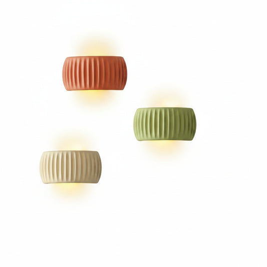 Wandlamp Minimalistisch met Geribbeld Hars Kap en Warm Licht