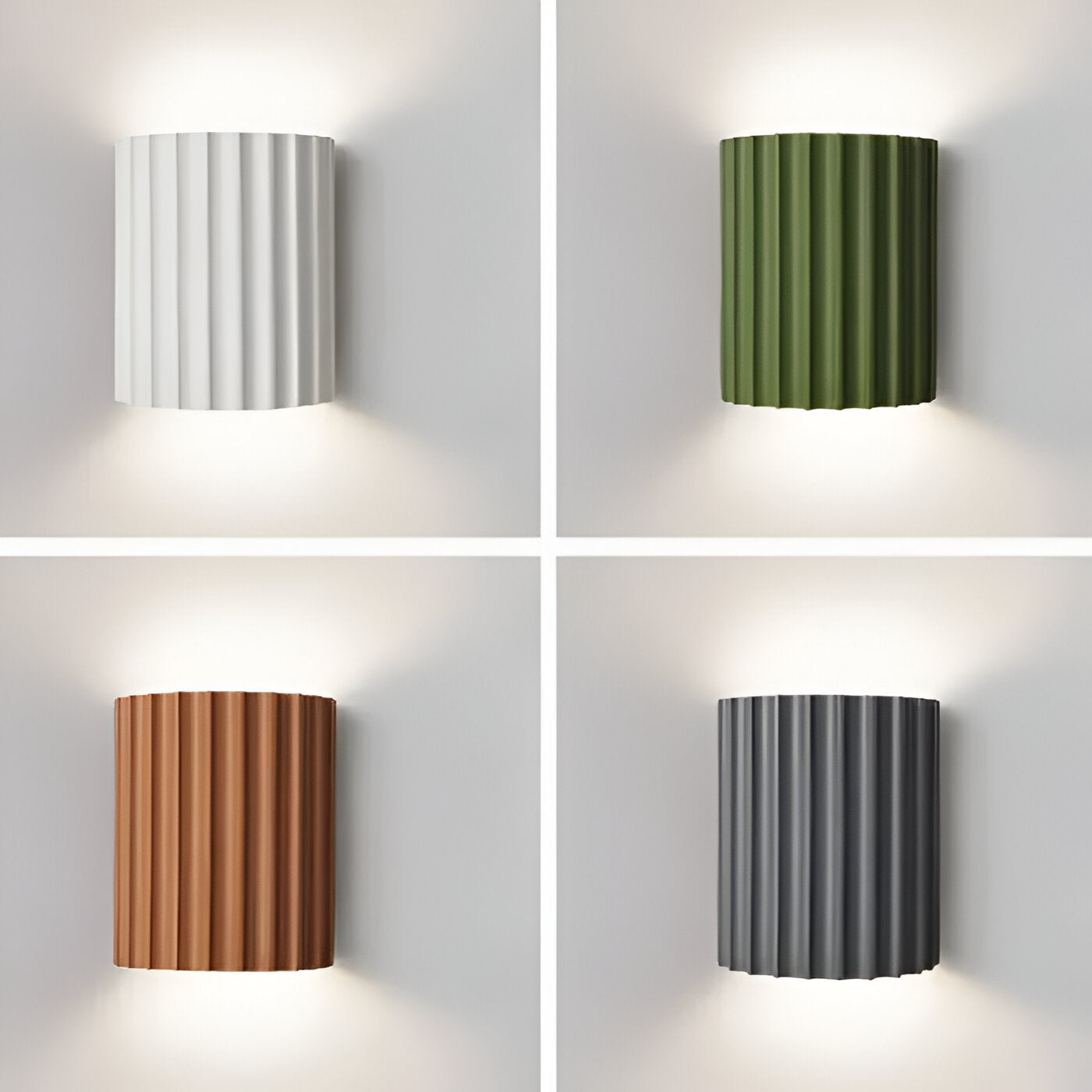Wandlamp Minimalistisch met Geribbeld Reliëfpatroon en Omhoog-Omlaag Lichteffect