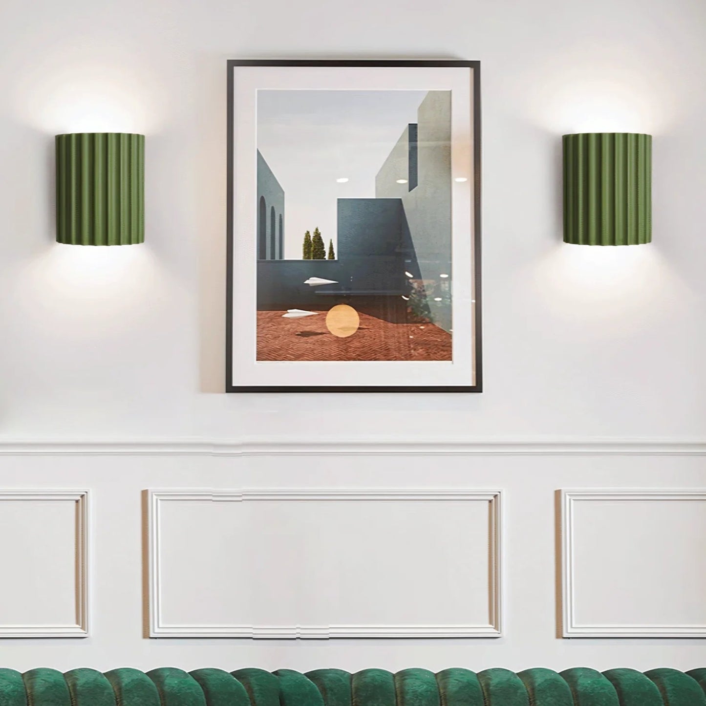 Wandlamp Minimalistisch met Geribbeld Reliëfpatroon en Omhoog-Omlaag Lichteffect