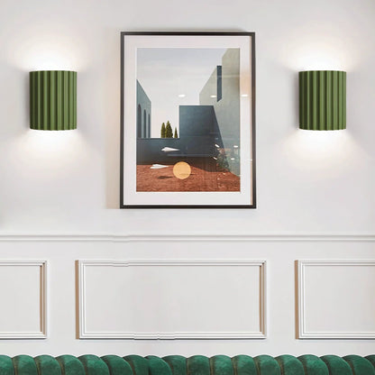 Wandlamp Minimalistisch met Geribbeld Reliëfpatroon en Omhoog-Omlaag Lichteffect
