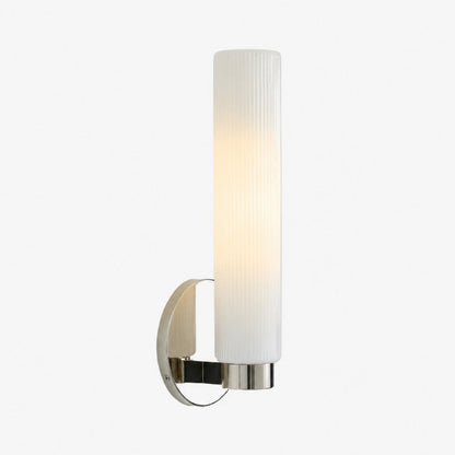 Wandlamp Minimalistisch met Geribbelde Glazen Cilinderkap en Vaste Bevestiging