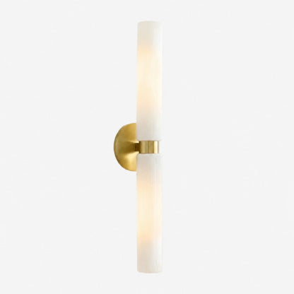 Wandlamp Minimalistisch met Geribbelde Glazen Cilinderkap en Vaste Bevestiging